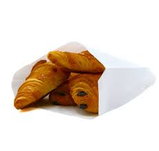 Sac croissant kraft blanc imprimé,  format 3 croissants , 200 pcs