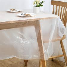 Nappe de table en plastique transparent jetable,  10 pcs