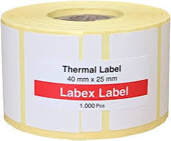 Rouleau de 1000 étiquettes autocollants thermique 40×25 mm