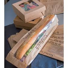 Sac sandwich kraft imprimé avec fenetre 200 pcs