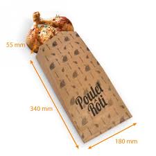 Sac kraft poulet rôti , 100 pcs