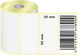 Rouleau de 1000 étiquettes autocollants thermique 55×25 mm